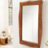 Massiver Spiegel MAMMUT 160cm braun Akazienholz Baumkante Wandspiegel