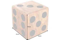 Massiver Würfelhocker CUBE 40cm natur Mindiholz Beistelltisch stapelbar