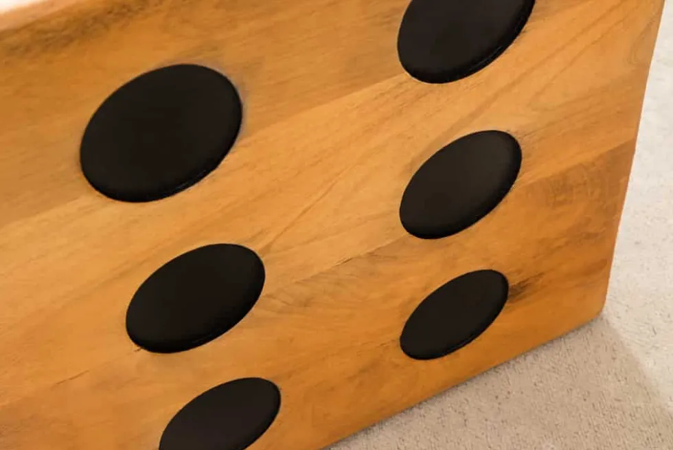 Massiver Würfel-Hocker CUBE 40cm natur Mangoholz Beistelltisch stapelbar