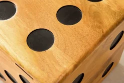 Massiver Würfel-Hocker CUBE 40cm natur Mangoholz Beistelltisch stapelbar mit Fach