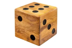 Massiver Würfel-Hocker CUBE 40cm natur Mangoholz Beistelltisch stapelbar mit Fach