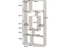 Massives Bücherregal CUBUS 180cm braun Sheesham stone finish einzigartige Maserung