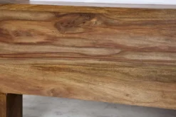 Massives Bett MAKASSAR 180x200cm braun Sheeshamholz stone finish