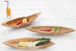 Massive Schale NATURE BOAT 60cm natur Teakholz Wurzelholz