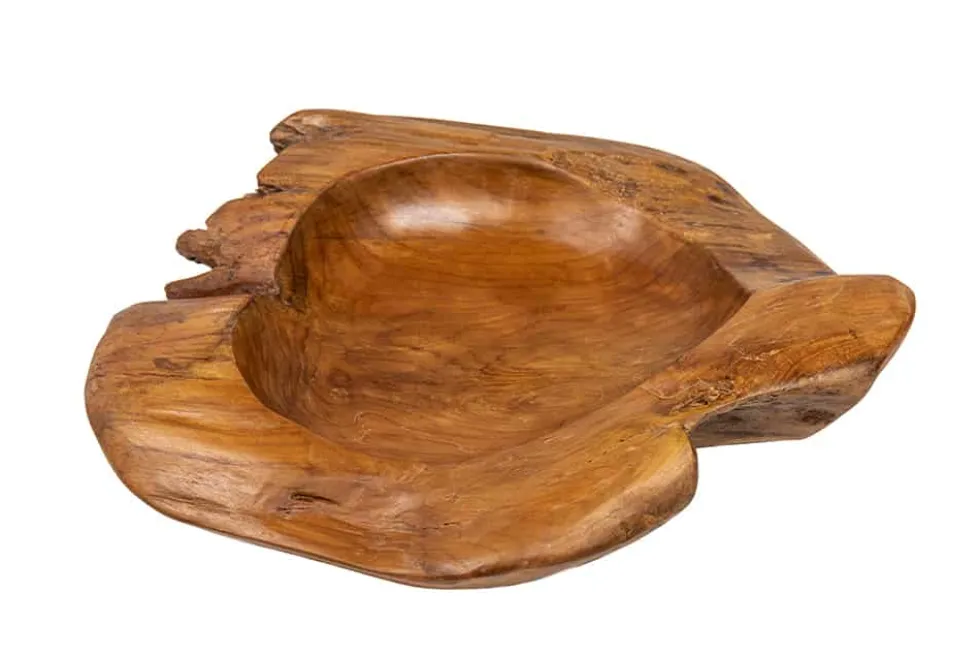 Massive Schale NATURE ROOT 40cm natur Teakholz Wurzelholz