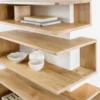 Massives 3er Set Wandregale SURREAL 65cm natur Außenecke Mangoholz