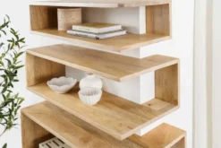 Massives 3er Set Wandregale SURREAL 65cm natur Außenecke Mangoholz