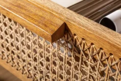 Massives Highboard BAMBOO LOUNGE 140cm Mangoholz Bambus mit Wiener Geflecht