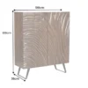 Massives Highboard FLUID 120cm walnuss-braun Akazienholz 3D-Design Kufengestell