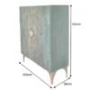 Massives Highboard GOLDEN SUNSET 120cm türkis gold Mangoholz mit 3D Schnitzereien