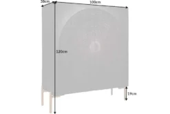 Massives Highboard MANDALA 120cm Mangoholz mit 3D Schnitzereien schwarz goldene Füße