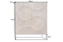 Massives Highboard SCORPION 120cm braun Mangoholz aufwendige 3D Schnitzereien