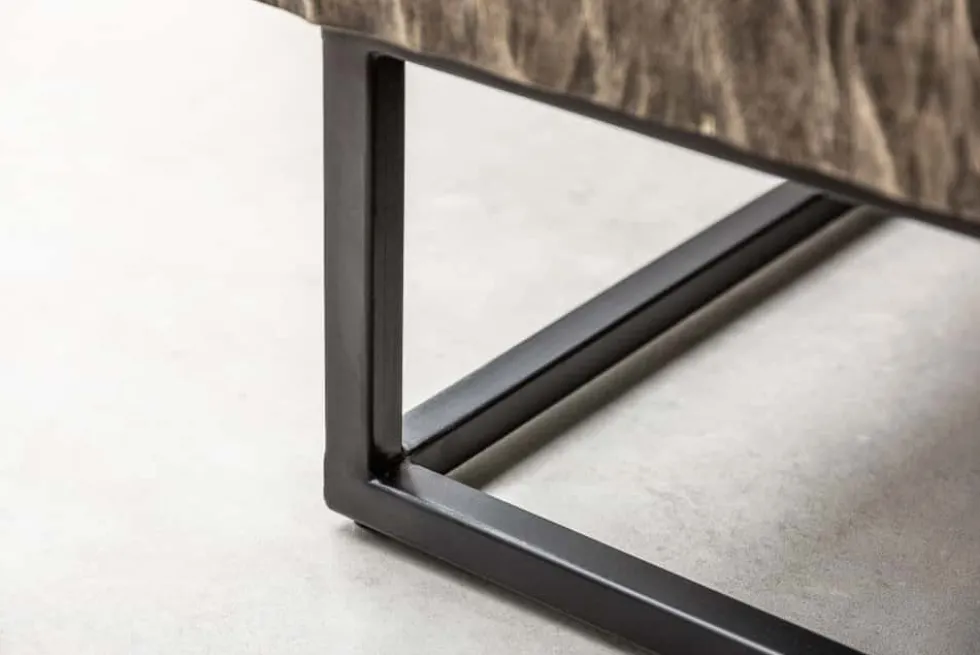 Massives Highboard SCORPION 120cm grau Akazie aufwendige 3D Schnitzereien