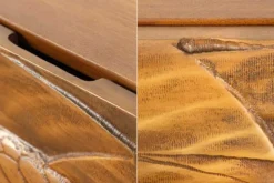 Massives Highboard SNAKE 120cm braun schwarz Mangoholz Schlangen-Design mit aufwendigen 3D Schnitzereien