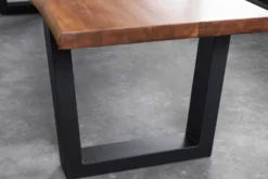 Massive Sitzbank GENESIS 200cm braun Akazienholz mit Rückenlehne Baumkante