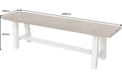 Massive Sitzbank HAMPTONS 200cm hellbraun creme Pinienholz