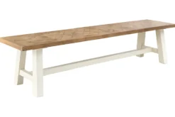Massive Sitzbank HAMPTONS 200cm hellbraun creme Pinienholz