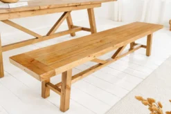 Massive Sitzbank RIVIERA 180cm natur recyceltes Pinienholz Landhaus-Stil