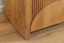 Massives Regal ART DECO 175cm cream finish beige Mangoholz abgerundet mit 3D-Front