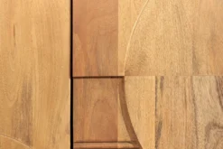 Massives Regal ART DECO 175cm cream finish beige Mangoholz abgerundet mit 3D-Front