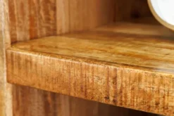 Massives Regal IRON CRAFT 160cm natur Mangoholz Bücherregal sechzehn Fächer