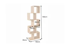 Massives Regal MAKASSAR 150cm natur cream finish Mangoholz einzigartige Maserung