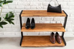 Massives Schuhregal MAMMUT 75cm braun honey finish Akazienholz Regal