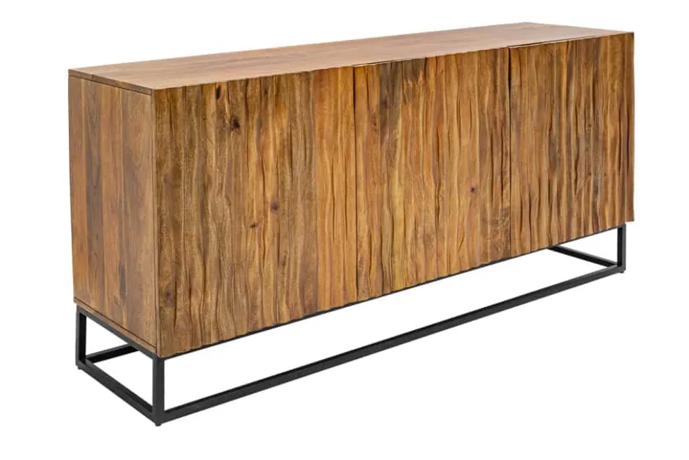 Massives Sideboard AMAZONAS 160cm Mangoholz natürliches Front Design