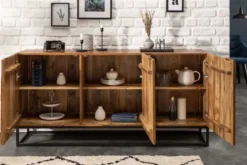 Massives Sideboard AMAZONAS 160cm Mangoholz natürliches Front Design