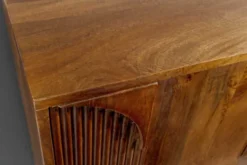 Massives Sideboard ART DECO 170cm braun smoke Mangoholz 3D-Front