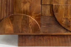 Massives Sideboard ART DECO 170cm braun smoke Mangoholz 3D-Front