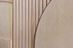 Massives Sideboard ART DECO 170cm weiß gekälkt Mangoholz 3D-Front handmade