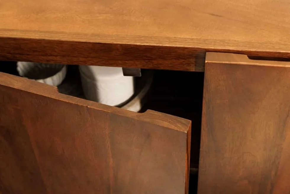 Massives Sideboard BRASIL 175cm braun Mangoholz sechs Fächer