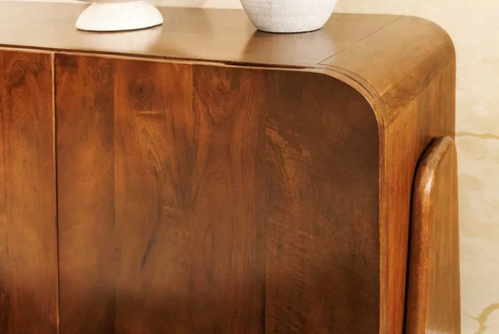 Massives Sideboard BRASIL 175cm braun Mangoholz sechs Fächer