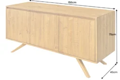 Massives Sideboard FINCA 150cm vintage braun recyceltes Pinienholz