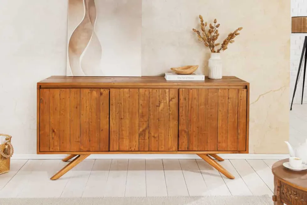 Massives Sideboard FINCA 150cm vintage braun recyceltes Pinienholz