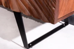 Massives Sideboard FLUID 175cm braun Mangoholz 3D-Design Kufengestell