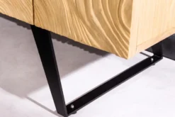 Massives Sideboard FLUID 175cm creme Mangoholz 3D-Design Kufengestell