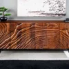 Massives Sideboard FLUID 175cm walnuss-braun Akazienholz 3D-Design Kufengestell