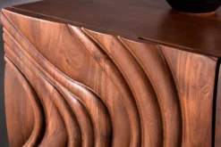 Massives Sideboard FLUID 175cm walnuss-braun Akazienholz 3D-Design Kufengestell