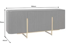 Massives Sideboard GATSBY 160cm schwarz gold Mangoholz Retro handmade