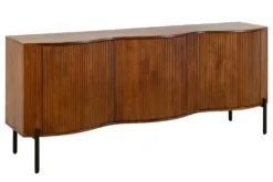 Massives Sideboard GRANDEUR 180cm braun Mangoholz schwarz Metall