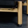 Massives Sideboard MANDALA 160cm Mangoholz schwarz mit 3D Schnitzereien goldene Füße