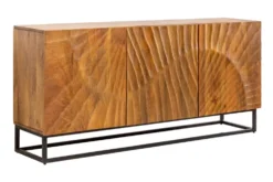 Massives Sideboard SCORPION 140cm braun Mangoholz aufwendige 3D Schnitzereien