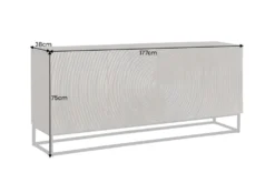 Massives Sideboard ZEN CIRCLES 180cm dunkelbraun Mangoholz 3D-Design