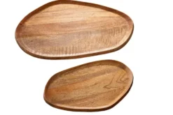 Massives Tablett 2er Set AMAZONAS 56cm Mangoholz handgearbeitet
