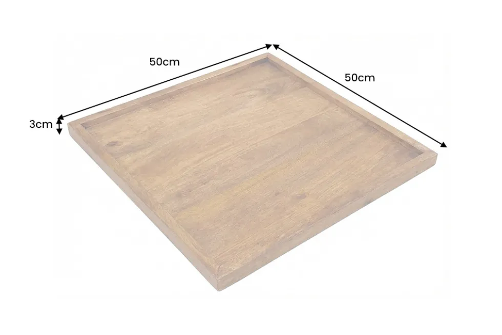 Massives Tablett MAKASSAR 50cm braun Mangoholz honey finish handmade