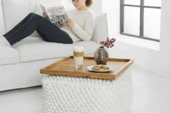 Massives Tablett MAKASSAR 50cm braun Mangoholz honey finish handmade