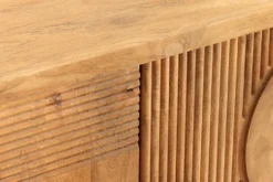 Massives TV-Board ART DECO 170cm cream finish beige Mangoholz abgerundet