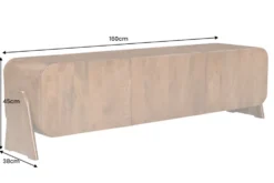 Massives TV-Board BRASIL 160cm braun Mangoholz drei Fächer Lowboard